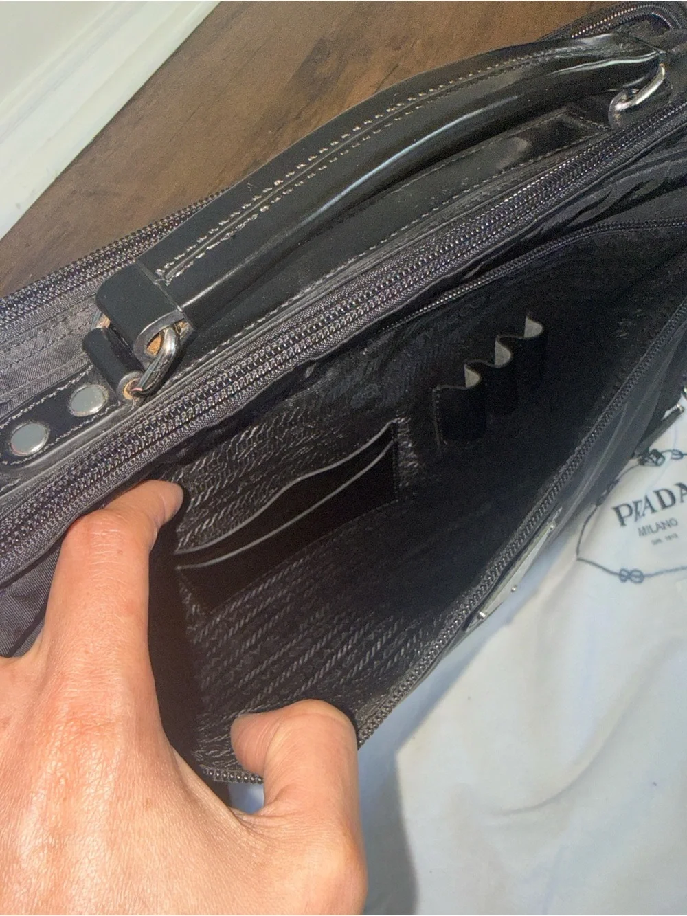 Prada Business Bag in Black Nylon Canvas